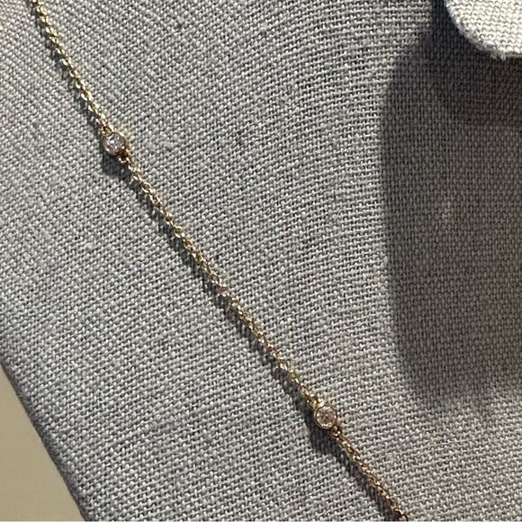 Radiance by Absolute™ Simulated Diamond Pavé Daisy Chain Necklace, 16-18” long - Picture 3 of 11